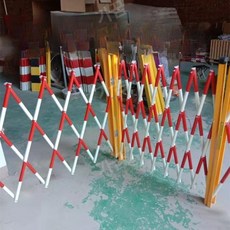 가꿈 안전 자바라 바리게이트 공사건설 이동식 울타리 접이식 펜스 휀스, 빨간색 흰색 높이1.2m 길이2m, 1개