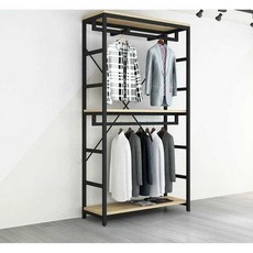 매장 행거 진열대 선반 옷정리 프레임 업소용 고정, 120x40x200 이단