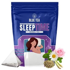BLUE TEA - Sleep Time Tea - 30 Tea Bags || Chamomile - Lavender- Valerian- Peppermint | Helps with