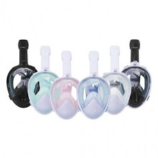 풀 페이스 스노클 마스크 스노클링 호핑투어 장비 세트 프리 다이빙 물안경 잠수경, L-XL_올화이트