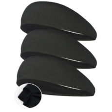 니즈데어 스포츠 와이드 쿨링 기능성 헤어밴드 기획, 3개, 가장찐한블랙