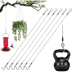 ZUZUAN 6pcs 23.6 리스 스틸 걸이 체인 케이블 비너 & S 조류 모이통용 헤비 듀티 화분 랜턴 야외 마당 장식 88파운드 하중