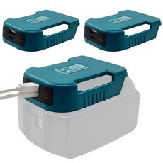 Fybemax Makita 18V 배터리용 USB 충전기 어댑터 2팩 및 Type-C 고속 충전 파워 휠 (배터리 없음), Makita용 USB 어댑터