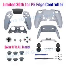 PS5 듀얼센스 엣지 컨트롤러 쉘 커버 교체 케이스 30주년 기념 한정판, 01 30th Edge Grey