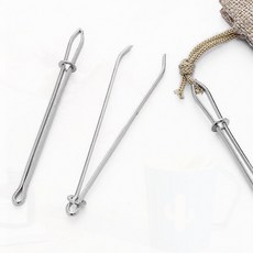 실 끼우기 바늘 바지 고무줄 통과 끈 도구 재봉 의류 수선 보수, 1개, 실버1P