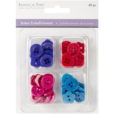 Multicraft Imports 대담한 버튼 장식 (40팩) 15mm, Multicraft Imports 대담한 버튼 장식 (