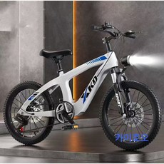 마그네슘 합금 어린이 자전거 주니어 디스크 충격 흡수 초등학생 남자 여자 어린이 산악 자전거 18/20/22인치 두발 자전거 카이호오, 1개, 130cm, 18인치화이트(120-135cm)