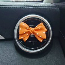 펄리본 차량용 석고방향제 자동차 신차선물 송풍구 차량용품 여성용, V. 새로운 오렌지 폴카 도트 리본