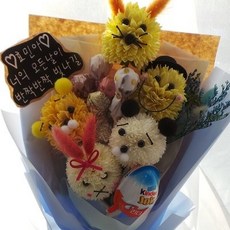 브니엘꽃 비누다발킨더다발, 파랑, 1개