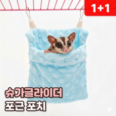 로니베이 슈가글라이더 포치 극세사 은신처 소동물 유대주머니, 블루, 2개