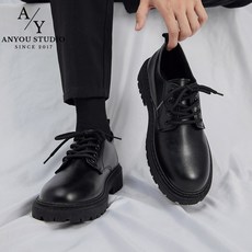 ANYOU 남자 편안한 키높이 무광 구두 더비슈즈 로퍼 4cm