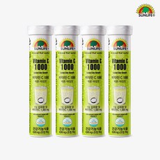 선라이프 발포 비타민 C 1000 레몬 라임맛, 20정, 4개