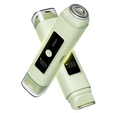 KONKA康佳 雙頭數顯剃毛器 安全防刮 IPX6全身水洗 TypeC充電 KTMQ0816T, 薄荷綠, 電動剃毛刀