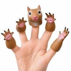 다람쥐 손가락 인형 손가락걸이 마개 키보드 타이핑, 한손 세트