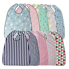 방수턱받이 더해피 성인용 버튼형 턱받이 위생/방수/실버/앞치마, 성인턱받이 버튼형, 블랙 스트라이프