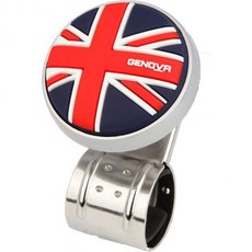 다복 유니온 잭 스티어링 휠 스포츠 논슬립 PVC 파워 핸들 스피너 차량 액세서리용 손잡이 빨간색, Red, 1개