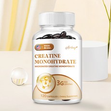 크레아틴 모노하이드레이트(미분화) 3000mg - 에너지 및 지구력 향상 지원, 3개, 60정