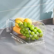 DIU 冰箱收納盒廚房抽屜式塑料長方形雞蛋冷凍食物整理儲物食品保鮮盒, 1個, 如圖