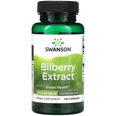 Swanson 스완슨 Bilberry Extract 빌베리 추출물 60mg 120캡슐, 120정, 1개, 120정