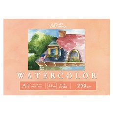 두성 NEW 아트프린스 A4 트윈링 워터칼라스케치북 W04 210x297mm 250g25매, 25매