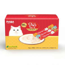 챠오츄르 대용량 90P 코스트코 고양이 츄르 간식 버라이어티 반려묘 차오추르 90P, 혼합맛(참치/가다랑어/닭가슴살), 14g, 90개