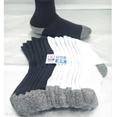 RS 쿨 파일 레포츠양말 국내산, 1세트, 화이트5+블랙5 X10켤레