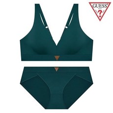 [백화점정품] 게스 언더웨어 삼각라벨 딥브이 브라렛 팬티세트 GDWBRPT811BGR