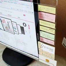 명함꽂이 모니터 메모보드모니터부착판 모니터메모판 포스트 메모꽂이 미니보드 hib*15543Mt, 상세페이지 참조