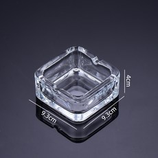 DFMEI 玻璃菸灰缸創意方形酒店客房四方形大號煙盅厚實大氣商用高端實惠, 1個, 大號透明:個