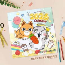 青青文具 CDN-681 好想兔2026年 12K月曆-好想兔系列/好好逛文具小舖, 1個