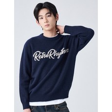 매장정품 탑텐 TOPTEN 남성 울블렌드 레터링 스웨터_MSF4ER1922 MSF4ER1922 135074