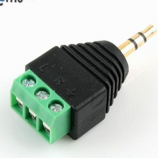 터미널 변환 스테레오 스테레오 M 3.5mm 3Pin NA439, 1개, 1cm