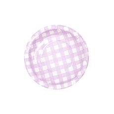 파티용 종이접시 체크라일락 6개 18Cm 생일 일회용, 단품, 단품