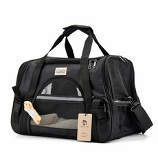 퍼피허그 Petchu Bag 강아지 산책가방 이동 가방 고양이 애견 캐리어 기내용 컨넬 카시트 슬링백, 블랙, 1개
