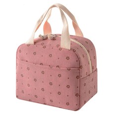보온 보냉 백 런치백 대용량 귀여운 꽃무늬 여성, Pink, 1개