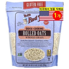 Bob's Red Mill 건강하고 맛있는 식사 간식용 빠른 조리 오가닉 통곡물 롤드 오트밀 납작 귀리 794g 1개