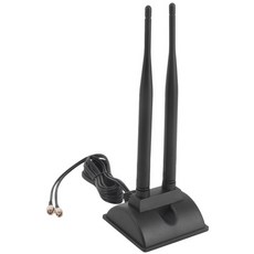 6.5Ft 연장 케이블이 포함된 2.4G/5G 듀얼 밴드 안테나 6DB 자기 베이스 무선 네트워크 카드 WIFI SMA 안테나, 1개, 검은색