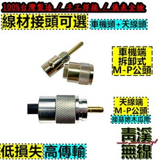 青溪無線 DRAKA RG214 8D 德國進口銀線 1M 無線電訊號線, 1個, 天線端 M-P 公頭+主機端拆卸式M頭