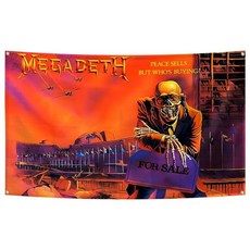[5] Megadeth Rust in Peace 포스터 재미있는 깃발 음악 태피스트리 미적 장식 내구성 있는 남자 동굴 벽 태피스트리 실내 및 실외 장식에 적합 대학 기숙사 방, 음악 포스터 #2