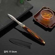 꽃 보이차 해괴 보이차칼 합금 송곳 다도용품, 플로럴우드 실버 차칼, 1개