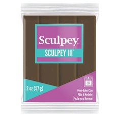 Sculpey III 폴리머 오븐 굽기 클레이 스웨이드 브라운 무독성 56.7g2온스 바 모델링 조각 휴일 DIY 혼합 미디어 및 학교 프로젝트에 적합합니다. 어, Sculpey III 폴리머 오븐 굽기 클레이, 스웨이