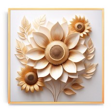 골든 블룸 시리즈 해바라기C 금전운 집들이 개업선물 집꾸미기 풍수액자, 골드