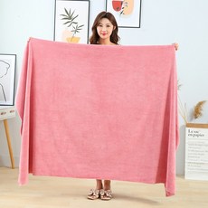 비치 가운 워터파크 해변 서핑 다이빙 대형 타올 수영복 물놀이 타월, 로즈 핑크, 70x140cm, 1개