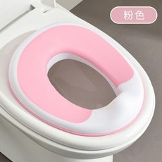無品牌 兒童馬桶坐便圈 小孩坐便器 防濺 廁所便攜式神器, 櫻花粉 升級加高前坐檔 ,全新升級TPE軟墊款 贈強力掛鉤