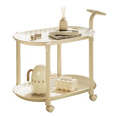 DODORORO <특가 할인>다용도 이동식 전열장 트롤리 수납선반 3단, 2단 아이보리