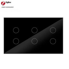 Shaw 147 와이파이 스마트 벽 조명 스위치 유리 터치 패널 인터럽터 무선 리모컨 투야 알렉사 구글 홈 4 갱 5 갱 6 갱, 6) 6gang black