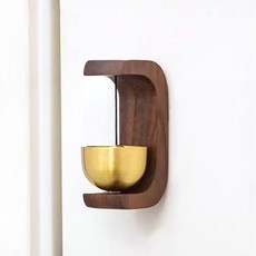 [LxU] 프리미엄 원목 복숭아나무 현관 문종 우드 자석 풍경종