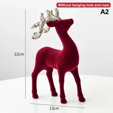 1개 크리스마스 순록 장식품 집 테이블 장식 걸이형 장식품 플로킹 야외 장난감, 07 A2