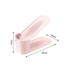 家用簡易塑料鞋架三擋可調節鞋託宿舍鞋子收納整理架鞋託, 1個, 櫻花粉:24*10*9cm