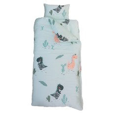 兒童天絲萊賽爾鋪棉睡袋 冬夏兩用可拆洗 幼兒園露營適用 綠色 135x150公分, 綠